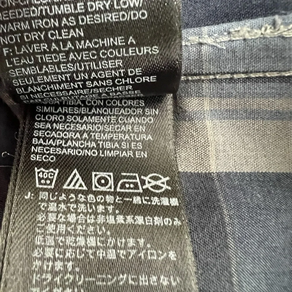 The North Face‎ Blue Plaid Snap Button Shirt Men's Size Medium Casual Outdoor